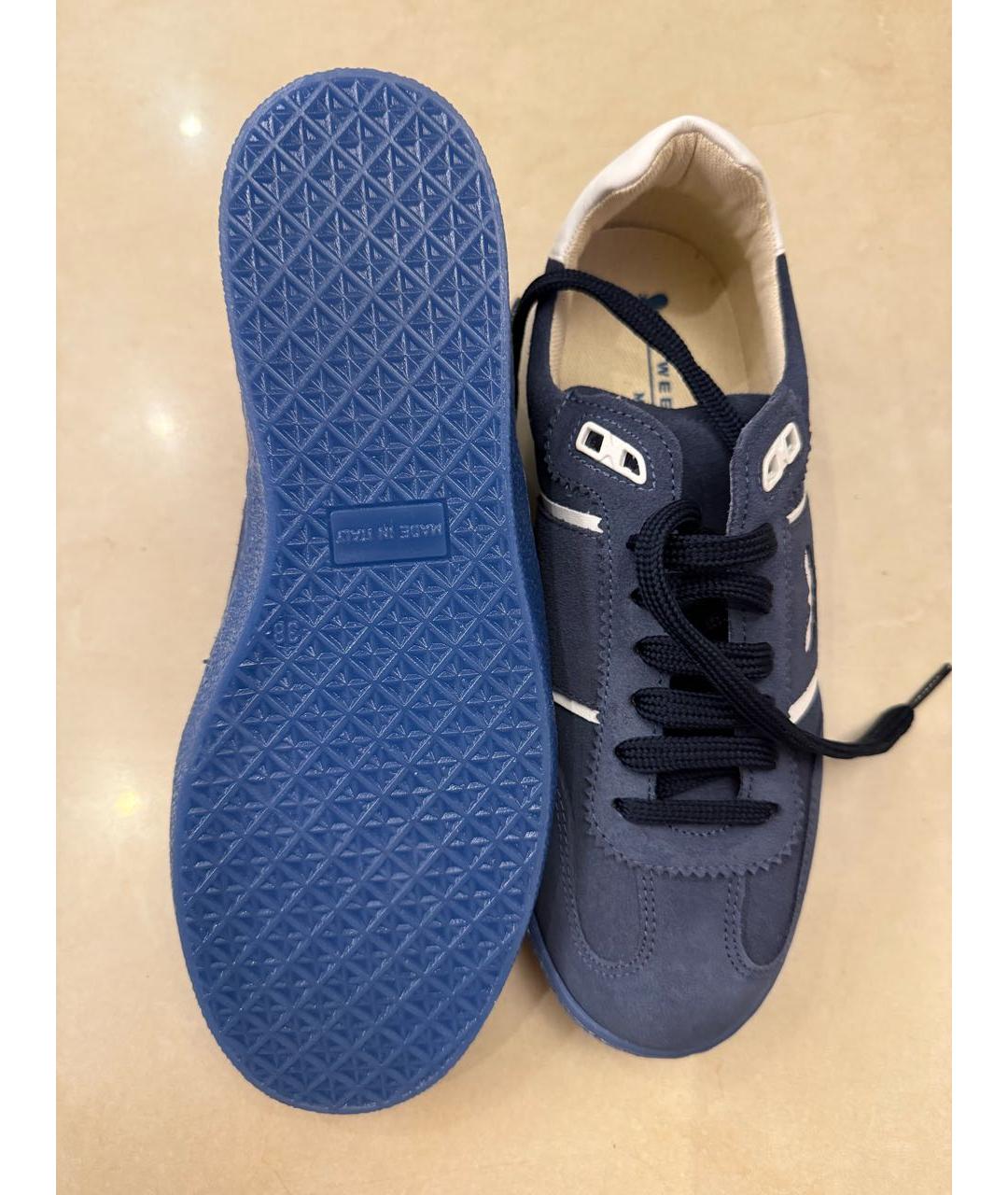 WEEKEND MAX MARA Синие замшевые кеды, фото 8