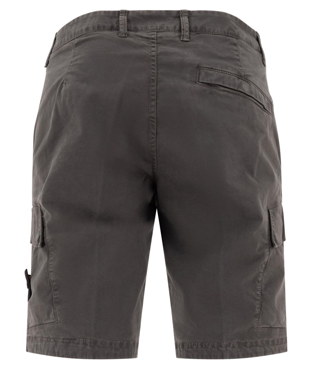 STONE ISLAND Серые хлопковые шорты, фото 2