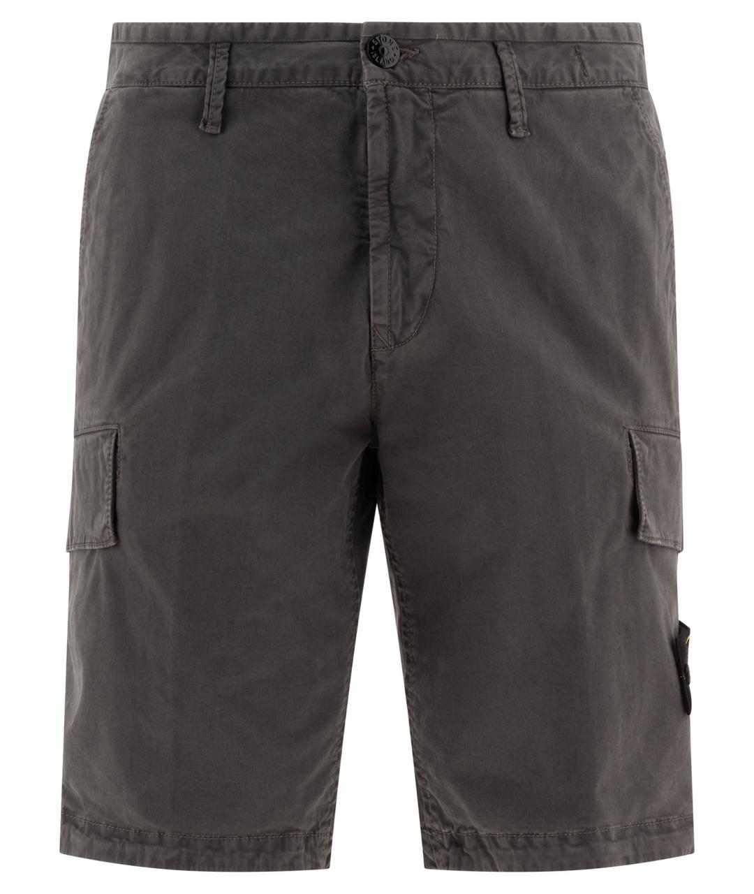 STONE ISLAND Серые хлопковые шорты, фото 1