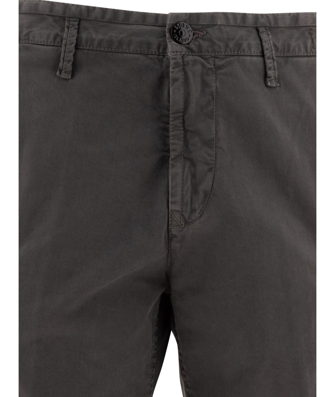 STONE ISLAND Серые хлопковые шорты, фото 3
