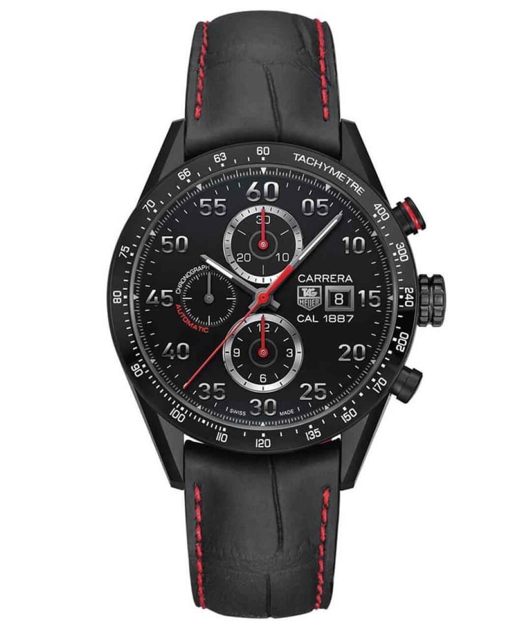 TAG HEUER Черные стальные часы, фото 1