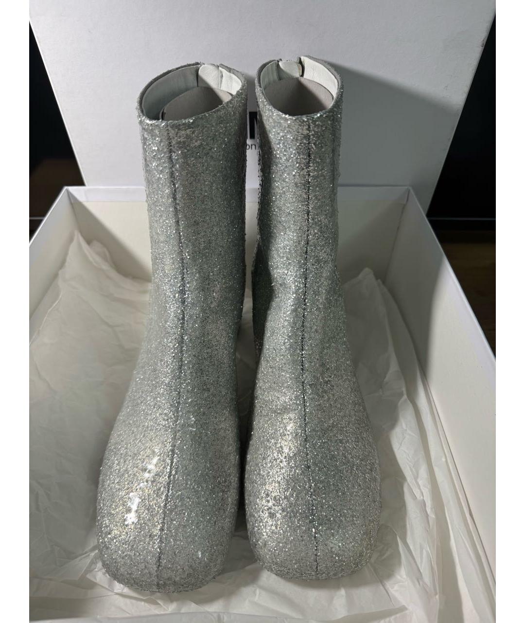 MM6 MAISON MARGIELA Серебряные кожаные ботильоны, фото 4