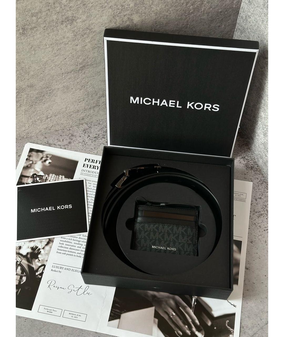 MICHAEL MICHAEL KORS Черный ремень из искусственной кожи, фото 3