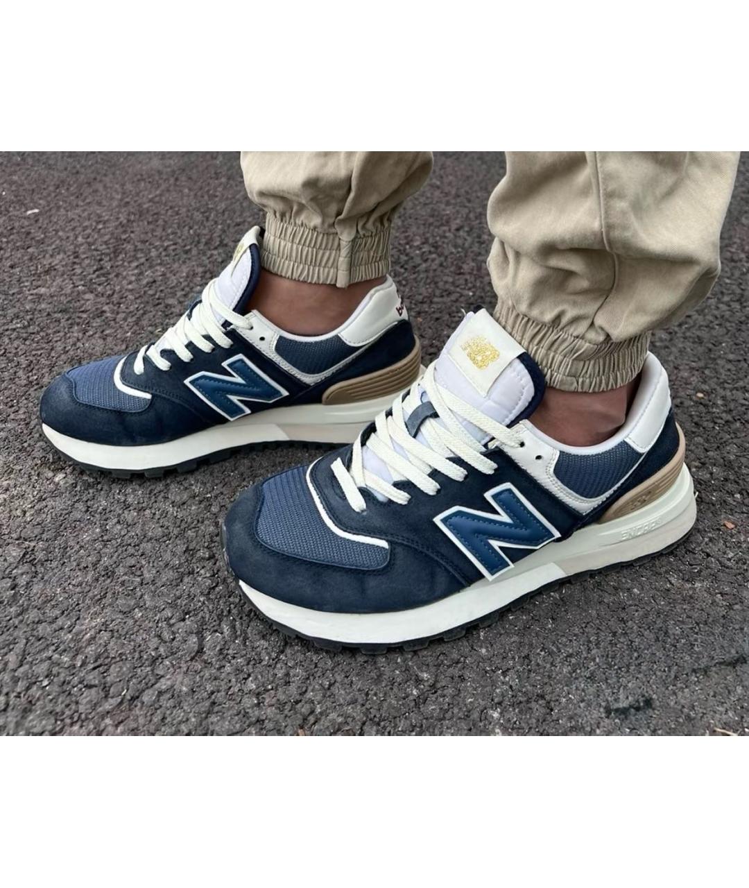 NEW BALANCE Синие замшевые низкие кроссовки / кеды, фото 5