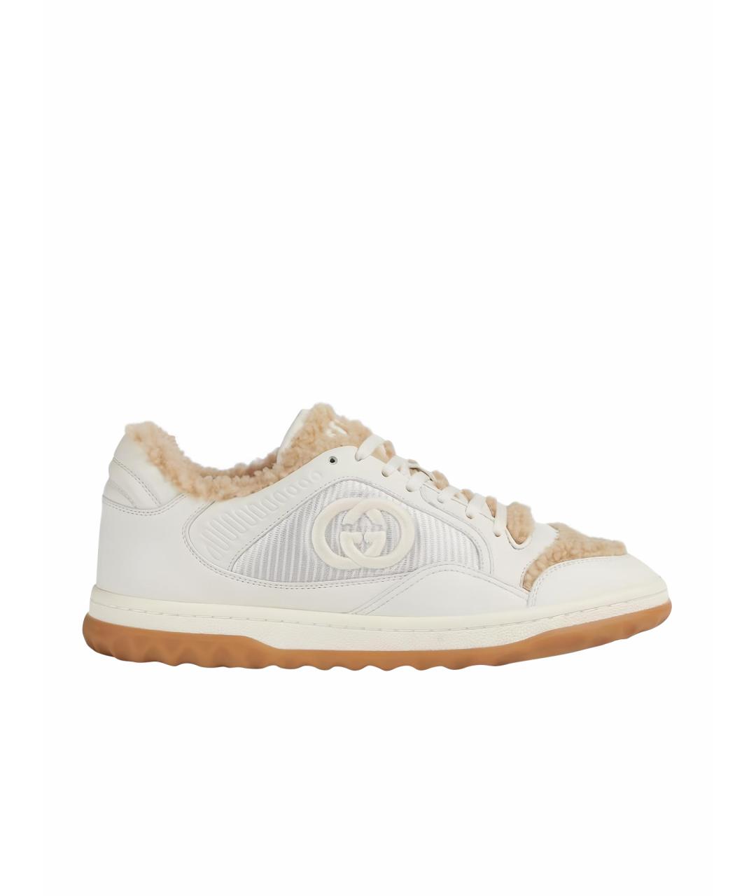 GUCCI Белые кожаные кроссовки, фото 1
