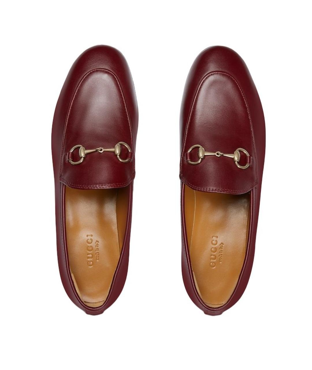 GUCCI Бордовые кожаные лоферы, фото 4
