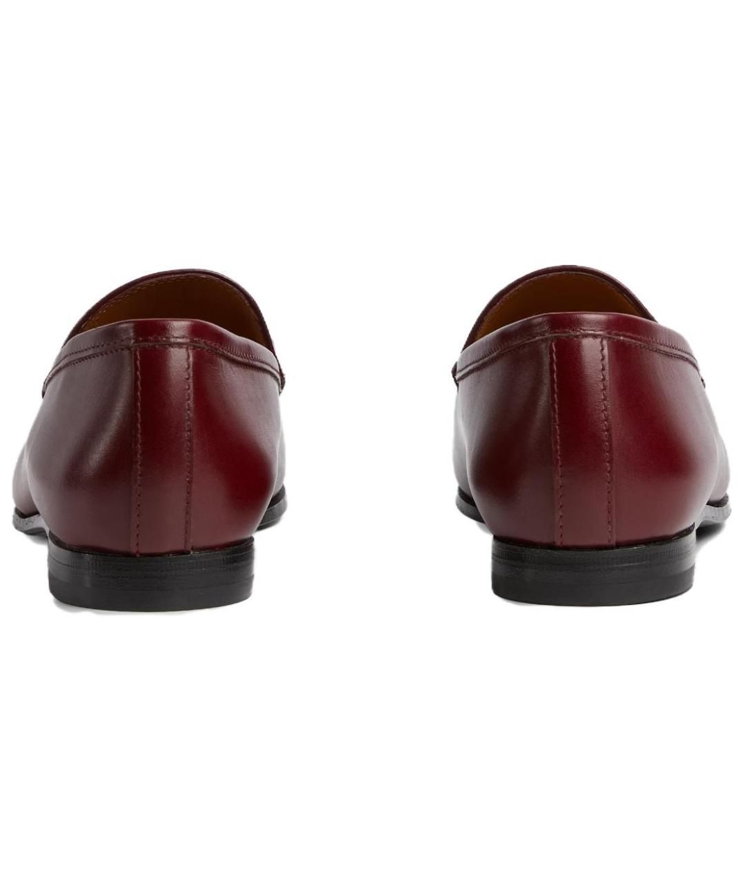 GUCCI Бордовые кожаные лоферы, фото 5