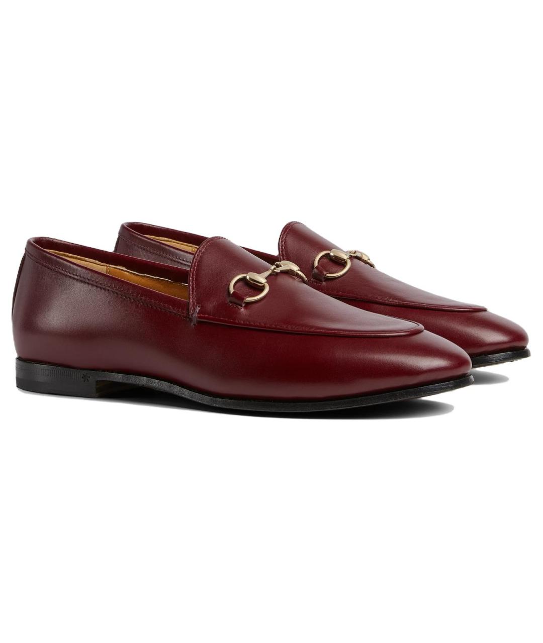 GUCCI Бордовые кожаные лоферы, фото 3