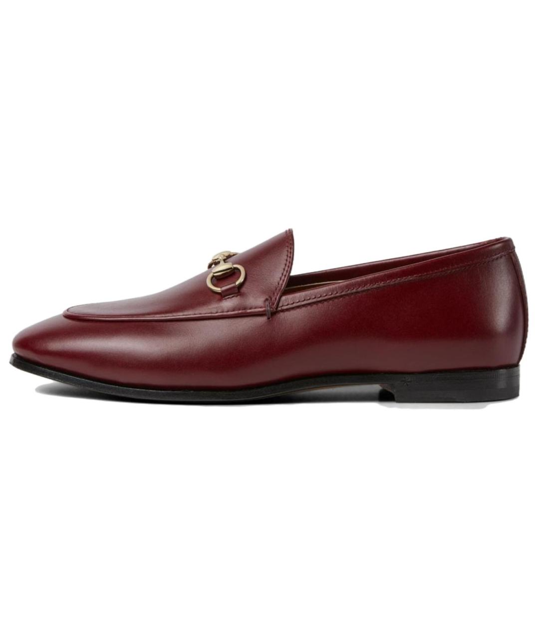 GUCCI Бордовые кожаные лоферы, фото 6