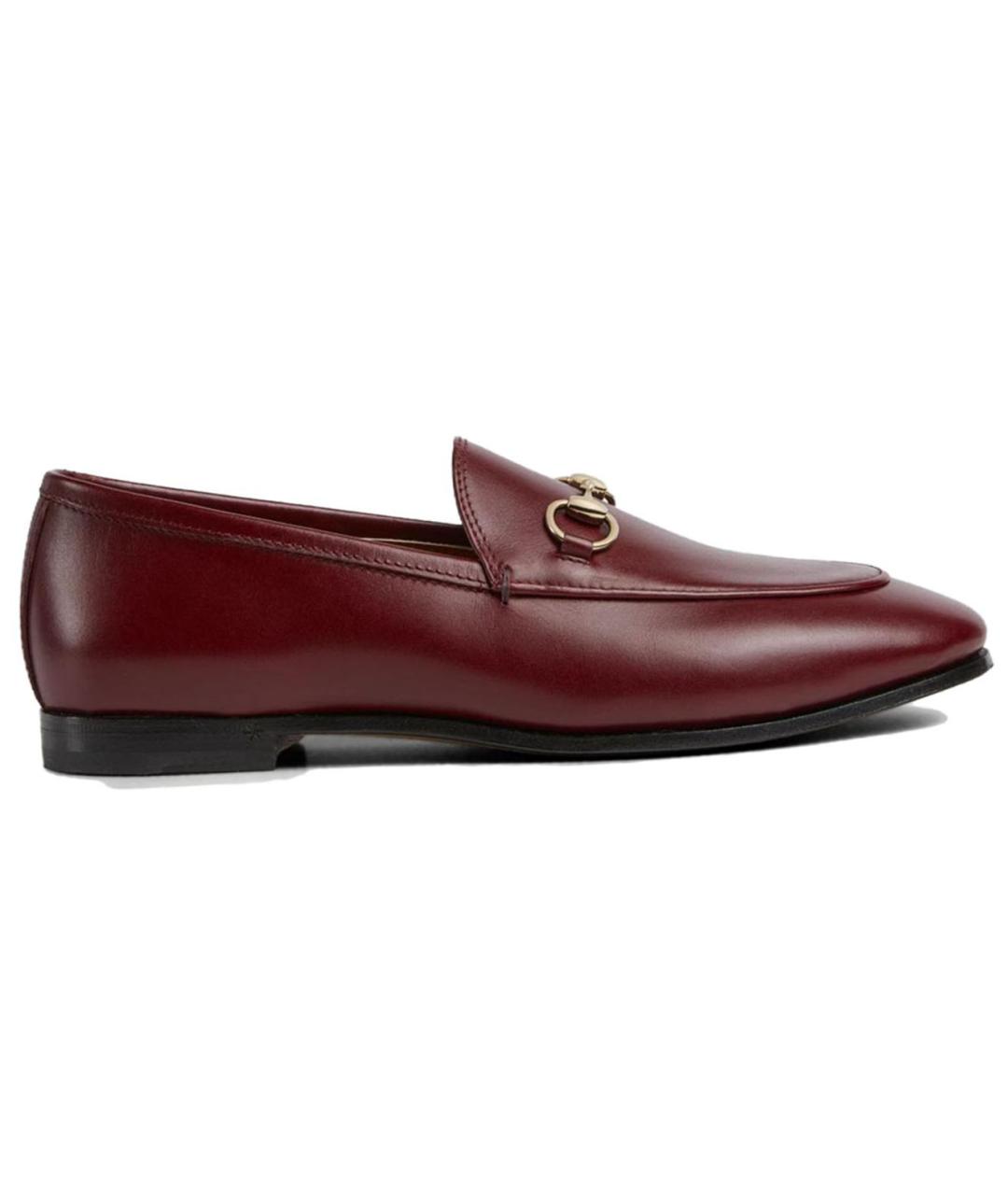 GUCCI Бордовые кожаные лоферы, фото 2