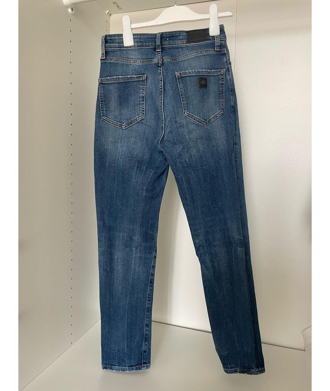 ARMANI EXCHANGE Синие хлопко-полиэстеровые джинсы слим, фото 2