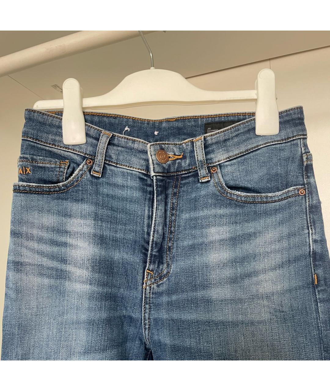 ARMANI EXCHANGE Синие хлопко-полиэстеровые джинсы слим, фото 4