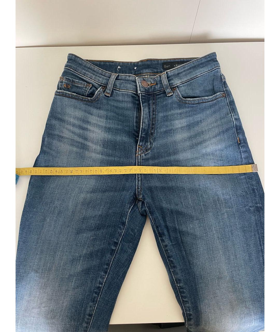 ARMANI EXCHANGE Синие хлопко-полиэстеровые джинсы слим, фото 6