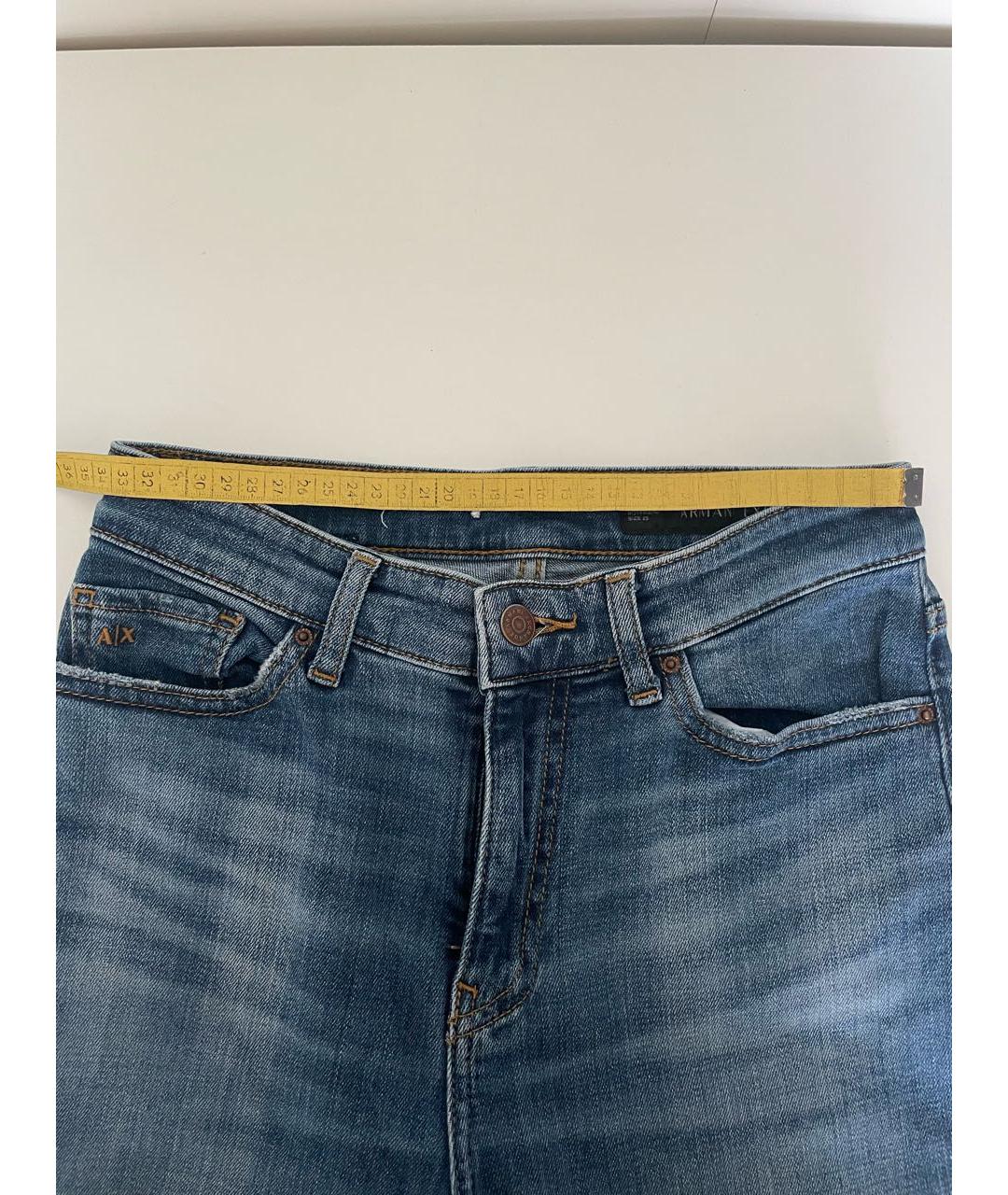 ARMANI EXCHANGE Синие хлопко-полиэстеровые джинсы слим, фото 5