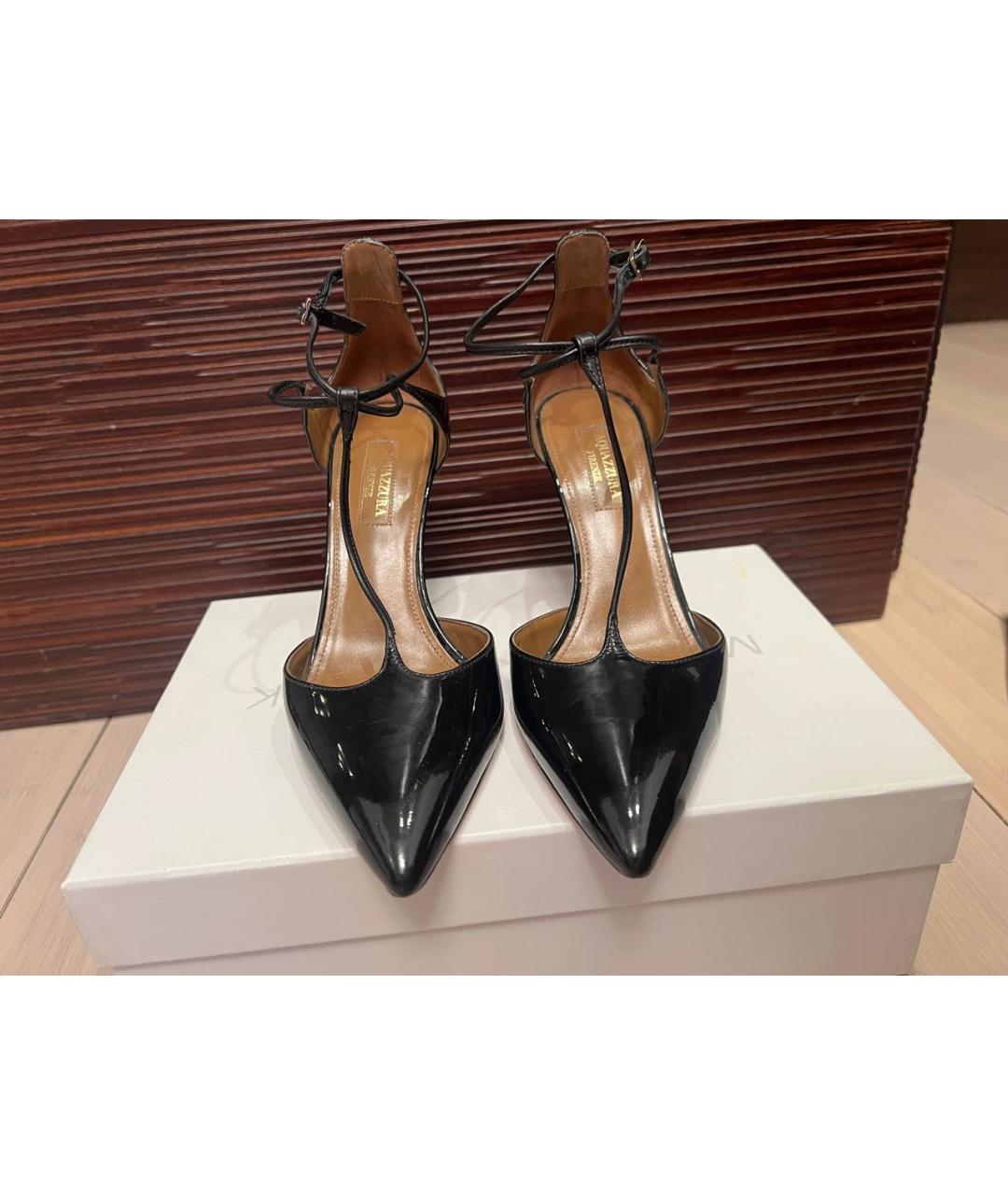 AQUAZZURA Черные кожаные туфли, фото 2