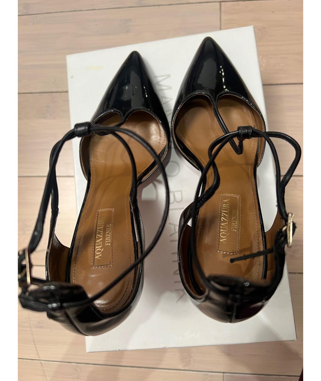 AQUAZZURA Черные кожаные туфли, фото 3