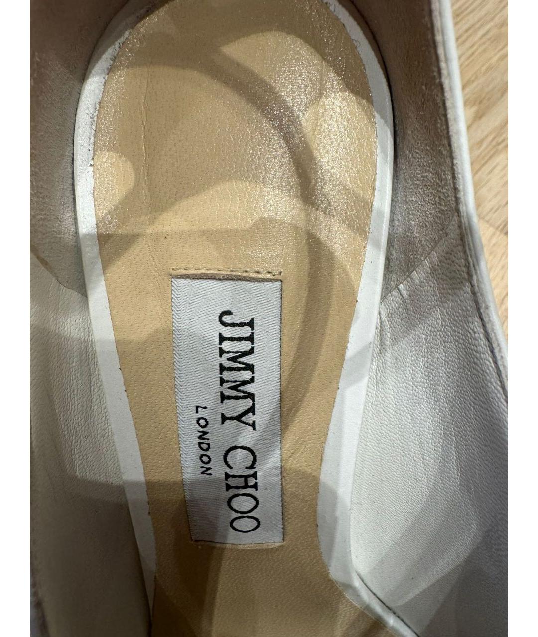 JIMMY CHOO Белые кожаные босоножки, фото 3