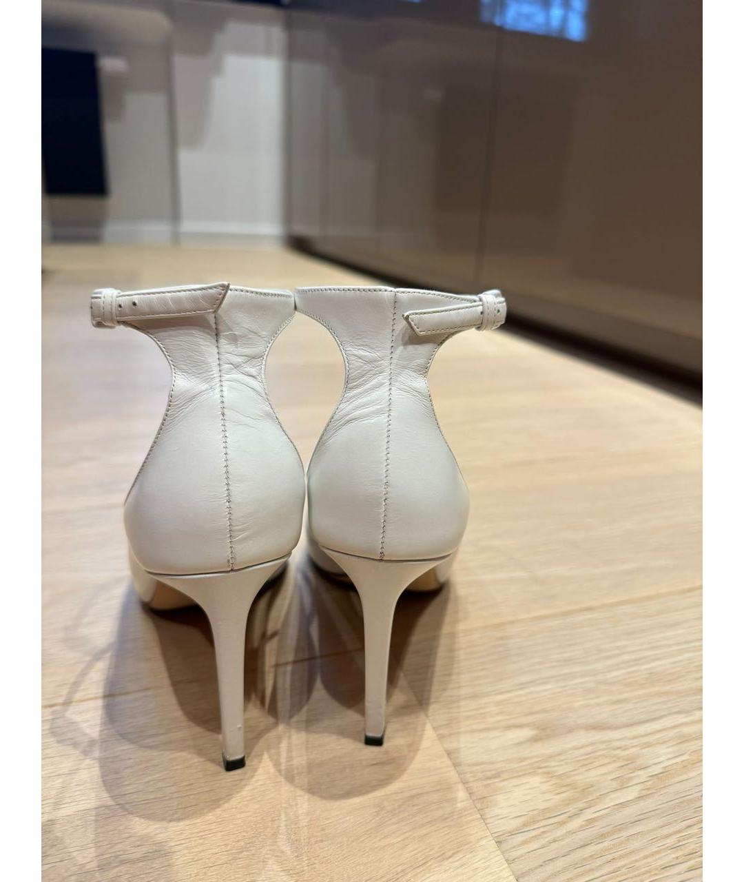JIMMY CHOO Белые кожаные босоножки, фото 2