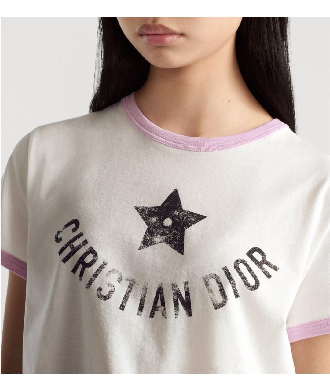 CHRISTIAN DIOR Белая хлопковая футболка, фото 3