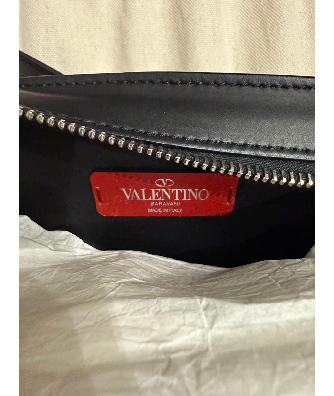 VALENTINO Черная кожаная поясная сумка, фото 4