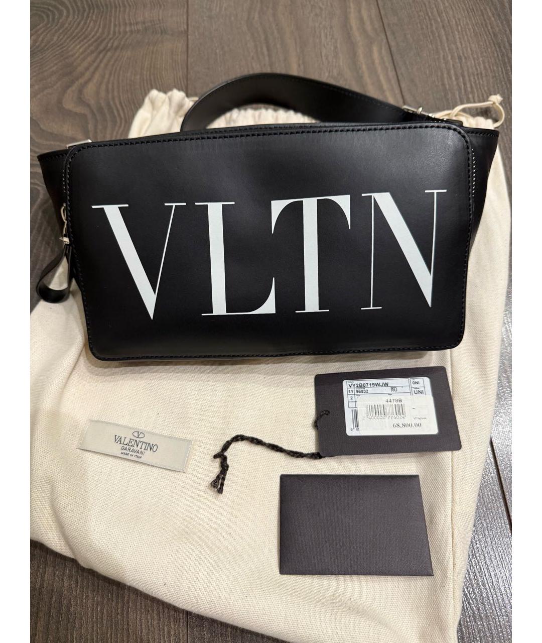 VALENTINO Черная кожаная поясная сумка, фото 8