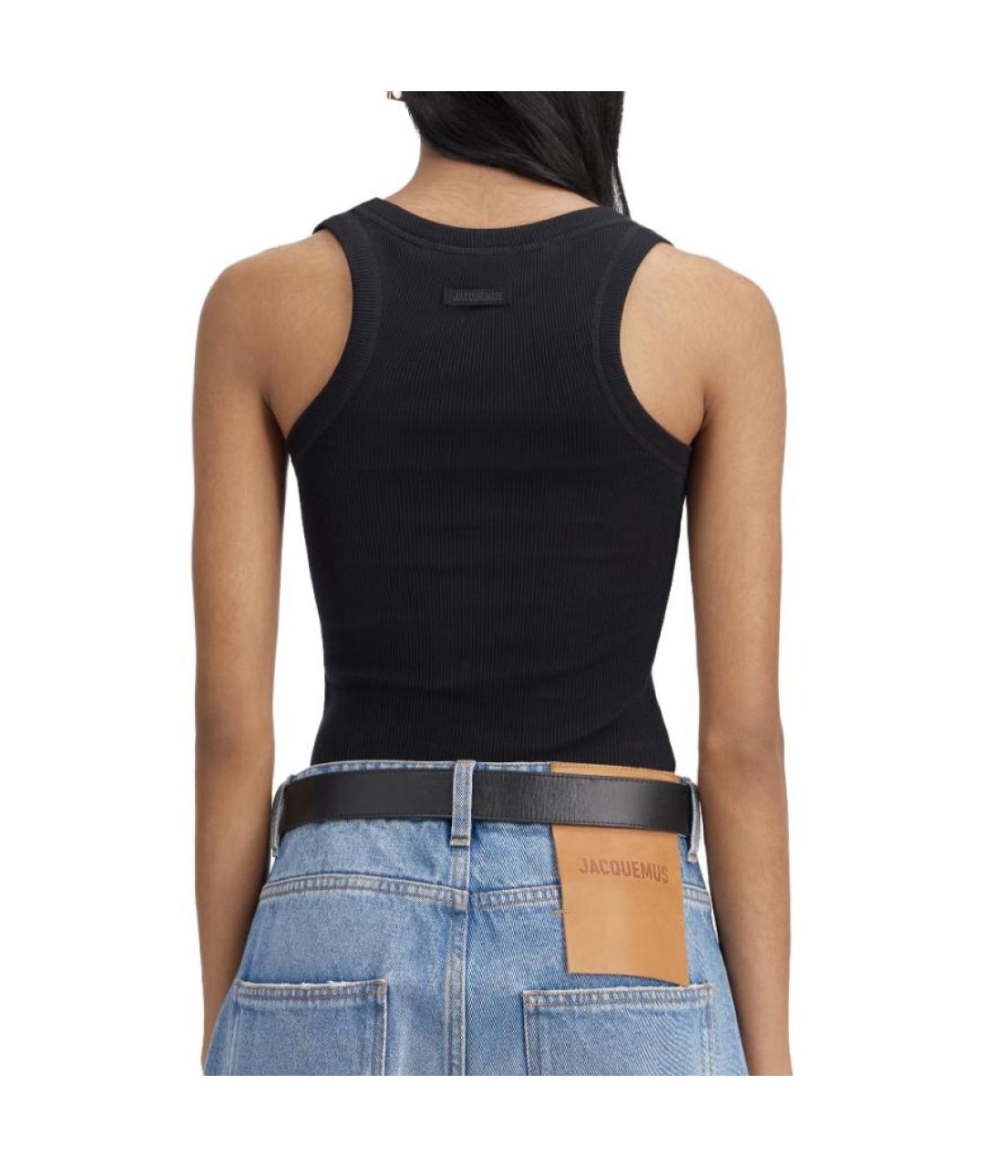 JACQUEMUS Черная хлопковая майка, фото 3