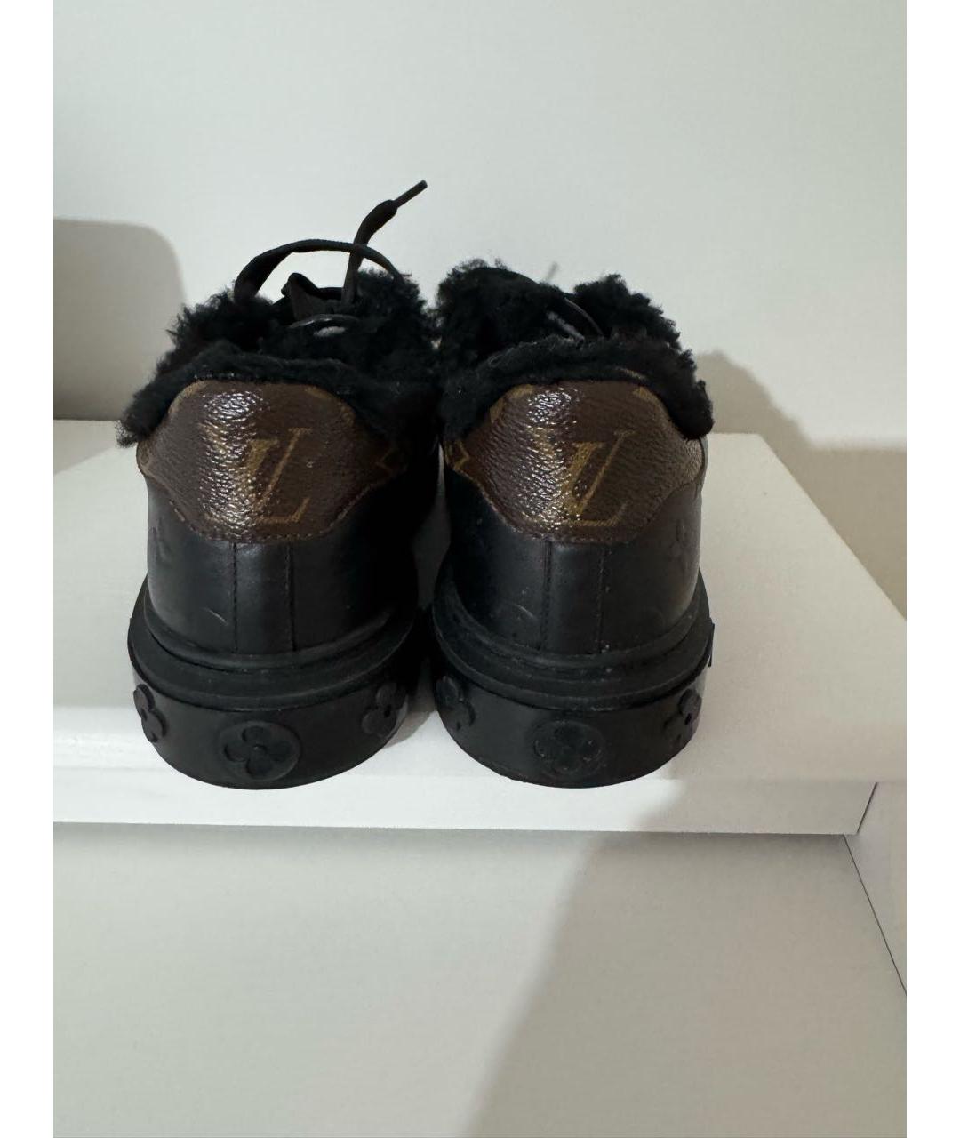 LOUIS VUITTON Коричневые кожаные кроссовки, фото 4