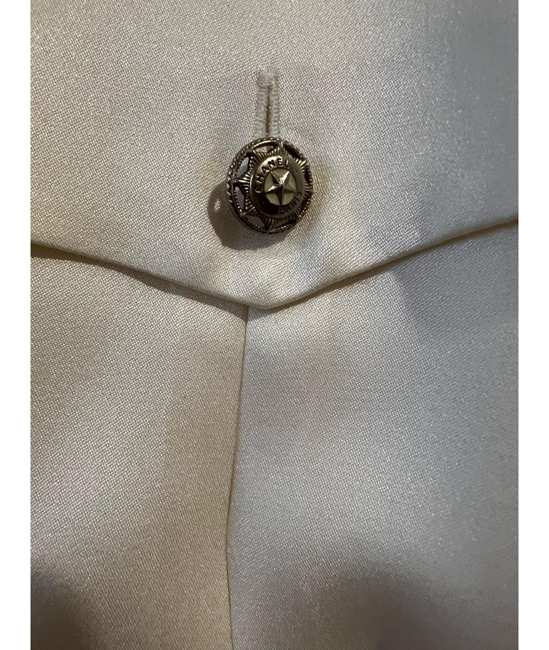 CHANEL Белая шелковая блузы, фото 4