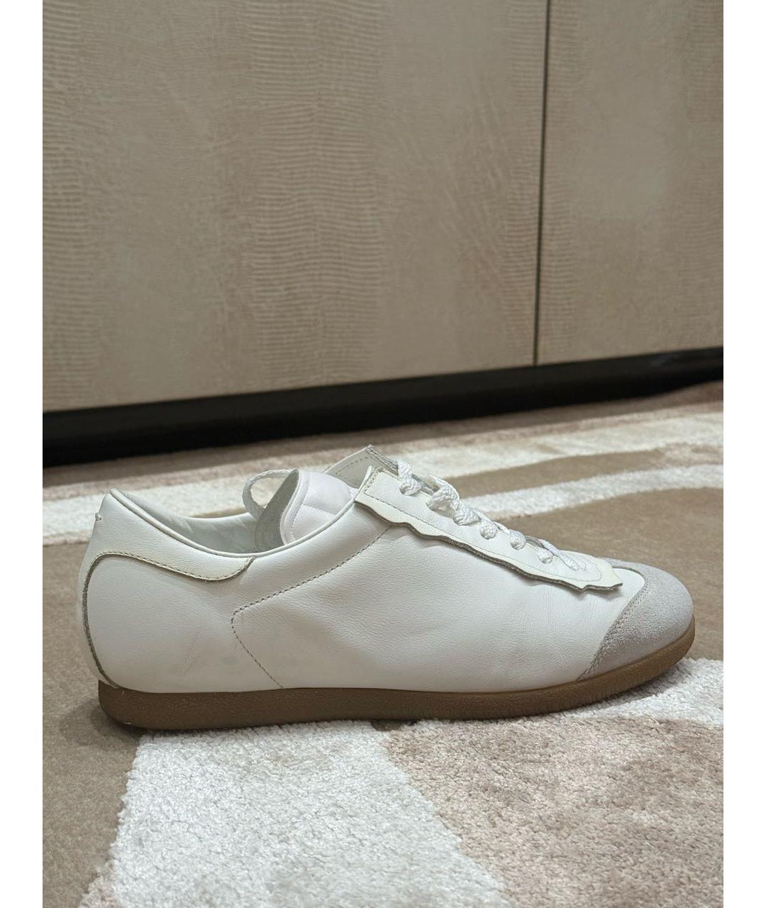 MAISON MARGIELA Белые кожаные кеды, фото 8