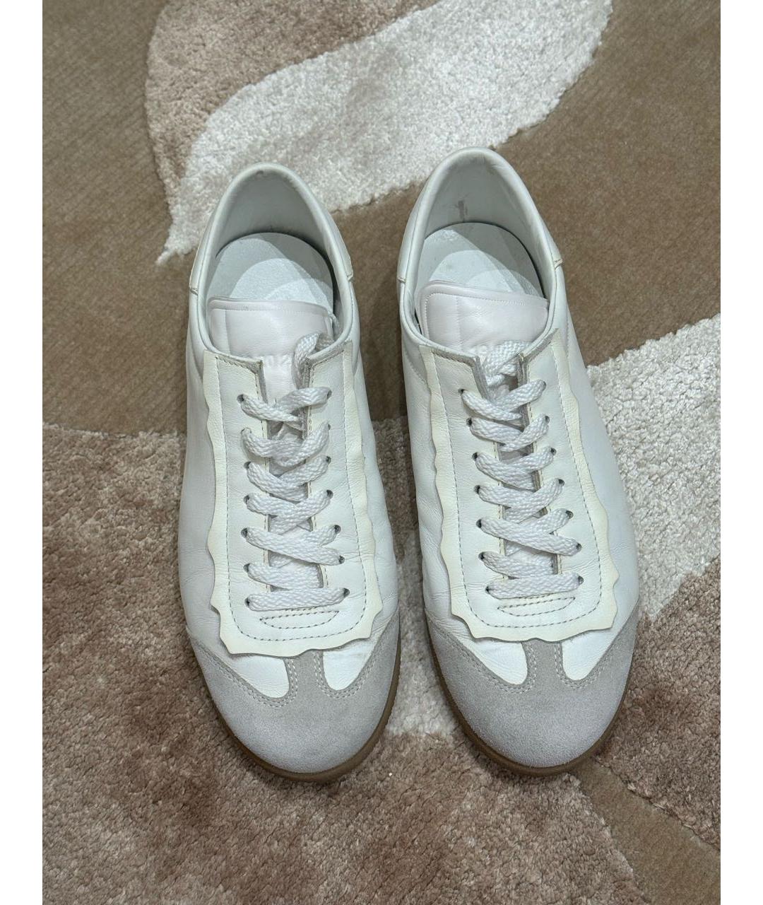 MAISON MARGIELA Белые кожаные кеды, фото 2