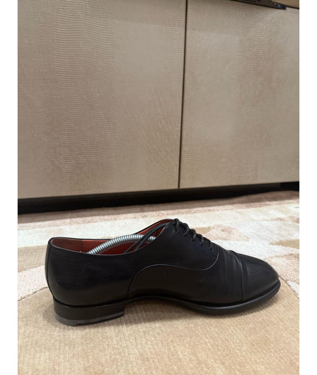 SANTONI Черные кожаные брогги и оксфорды, фото 7
