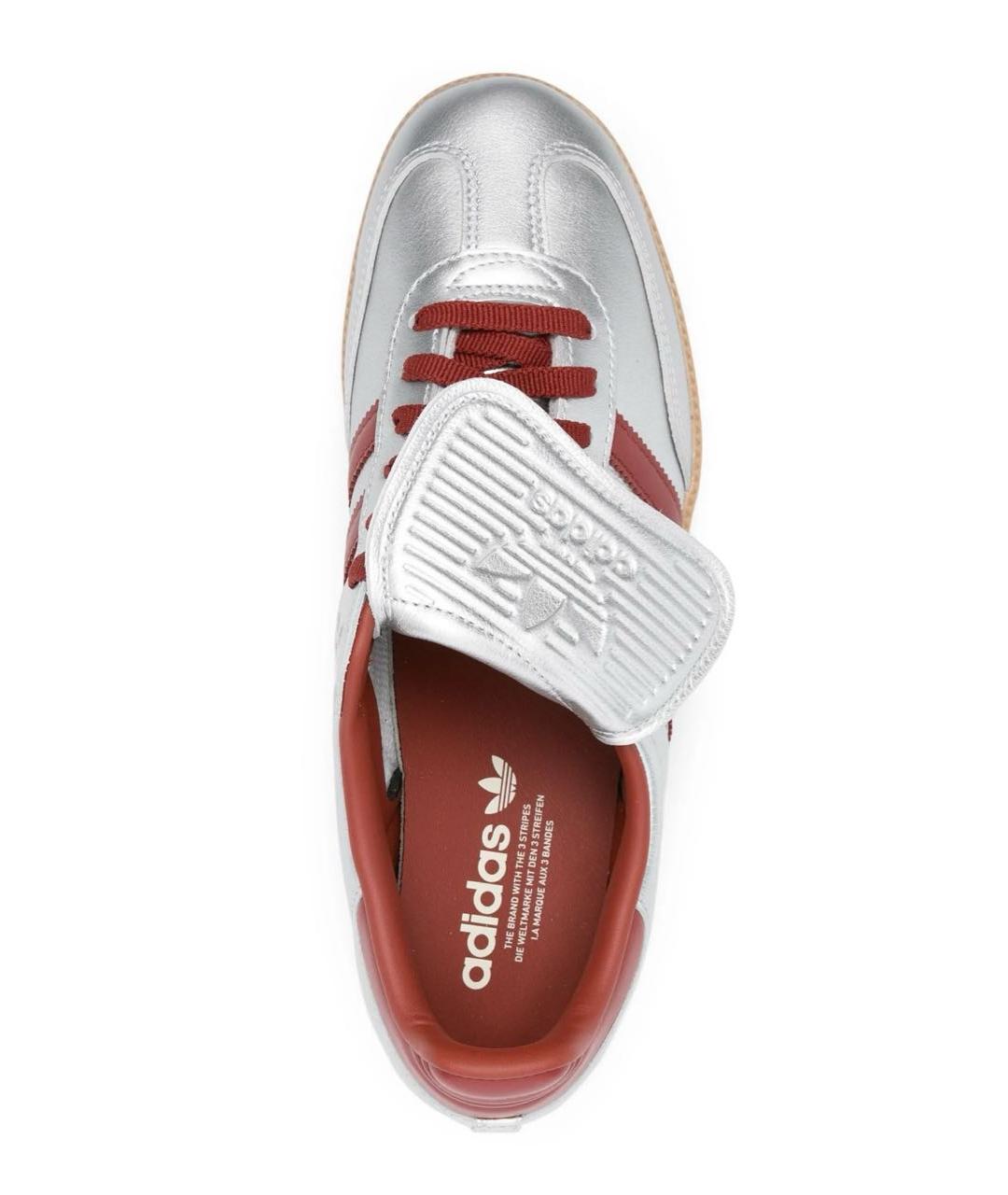 ADIDAS Серебряные кожаные кеды, фото 3