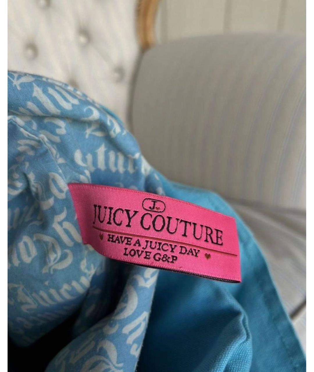 JUICY COUTURE Голубая хлопковая пляжная сумка, фото 6