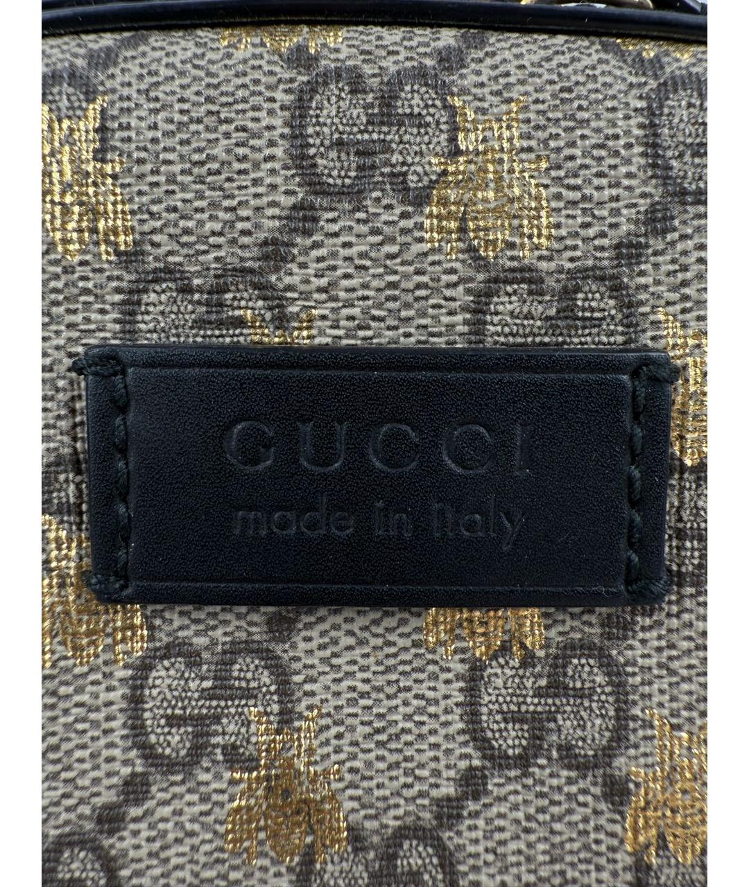 GUCCI Бежевый кожаный рюкзак, фото 7