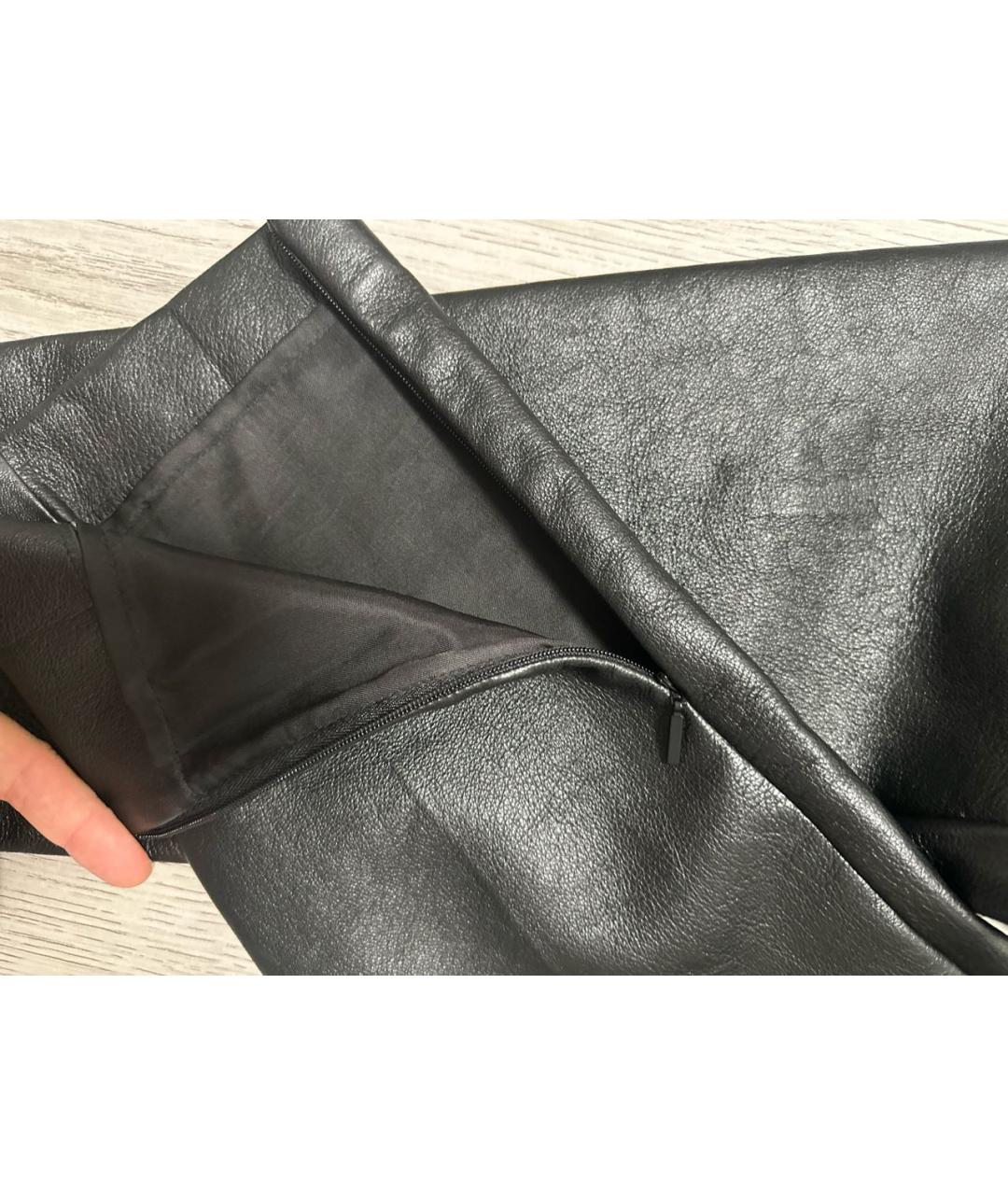 SAINT LAURENT Черные кожаные брюки узкие, фото 5