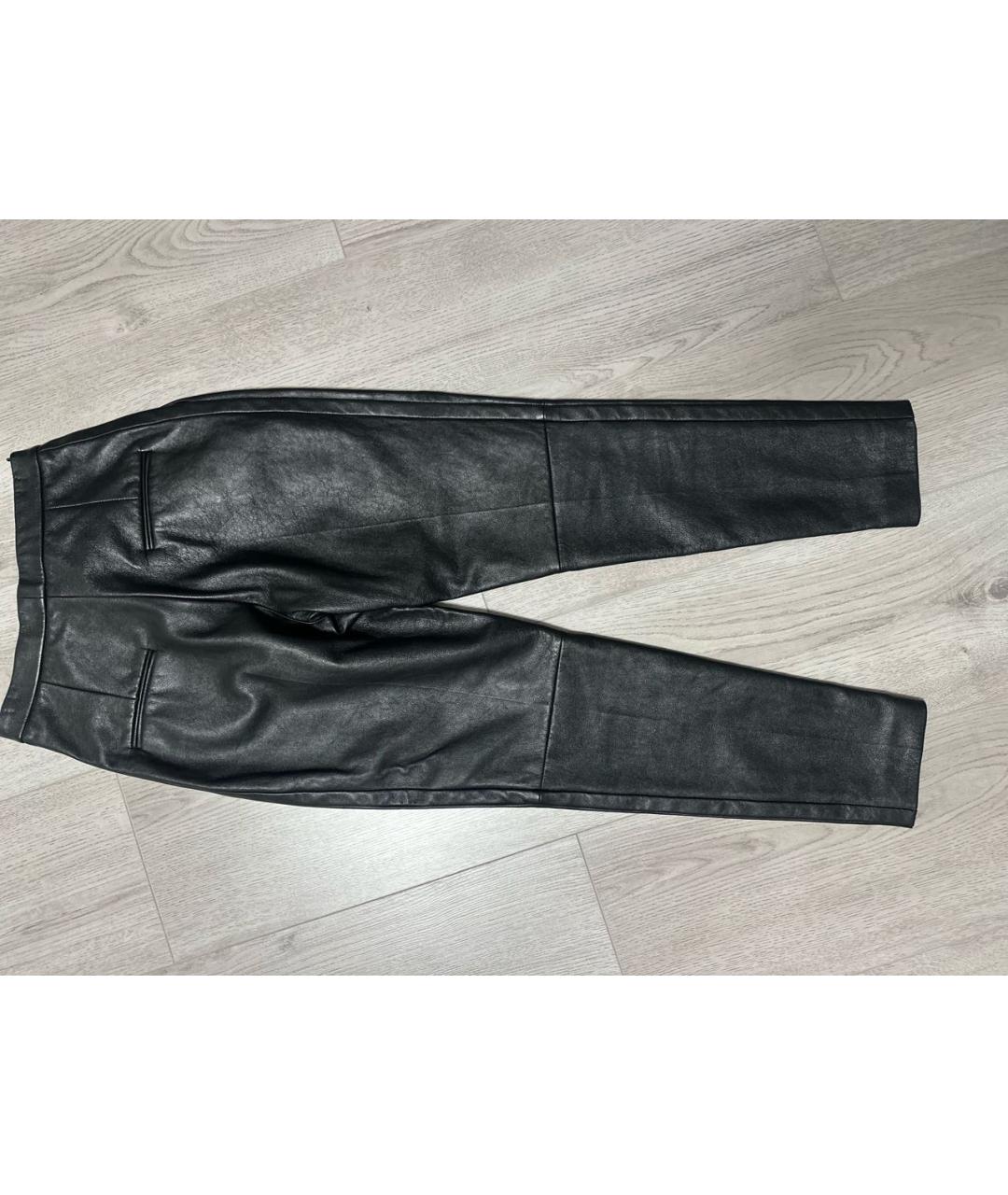 SAINT LAURENT Черные кожаные брюки узкие, фото 2