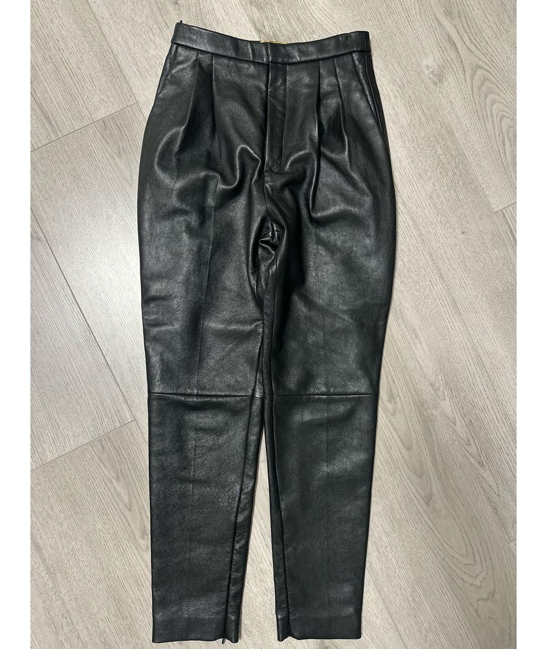 SAINT LAURENT Черные кожаные брюки узкие, фото 7
