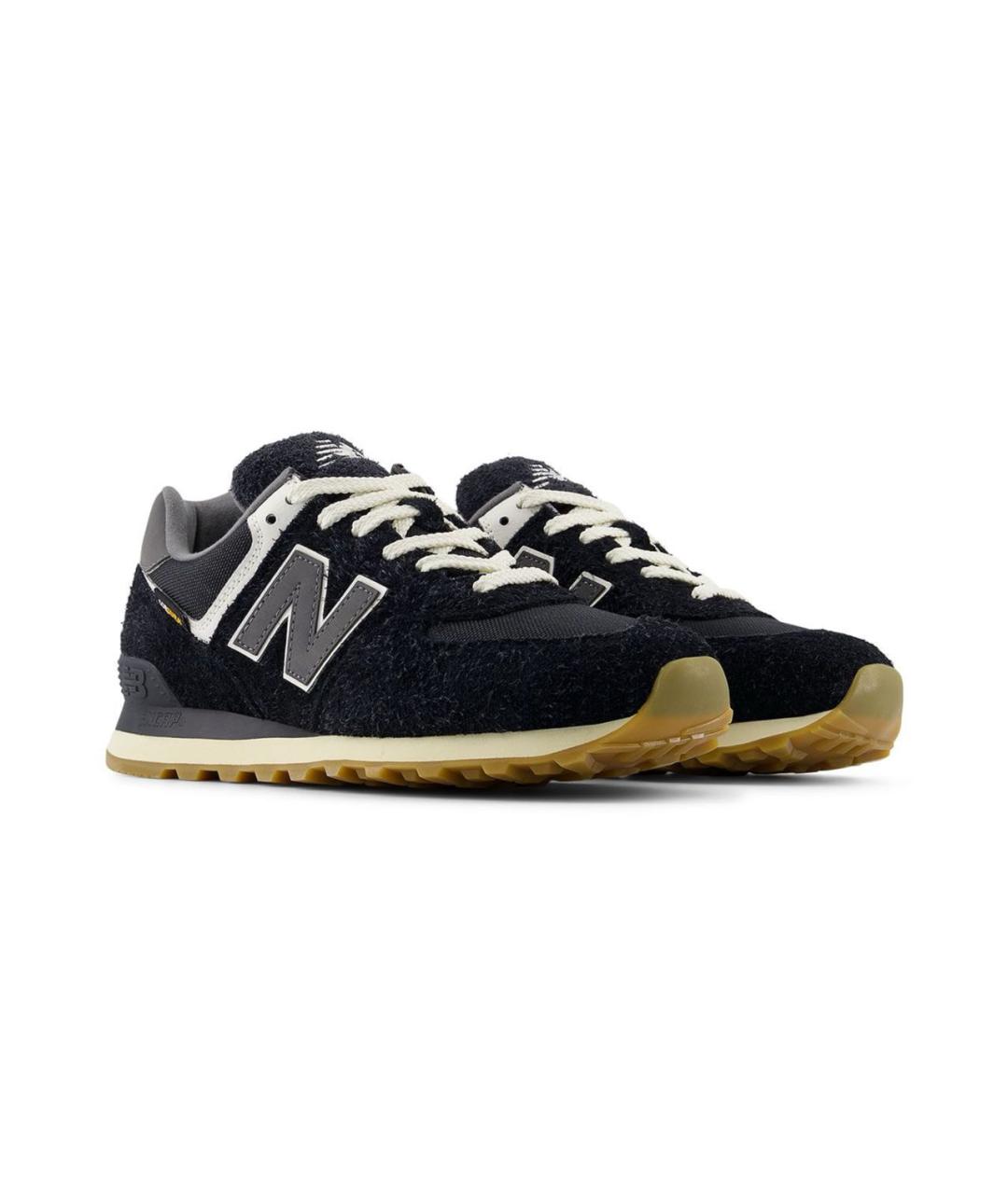 NEW BALANCE Черные замшевые низкие кроссовки / кеды, фото 2