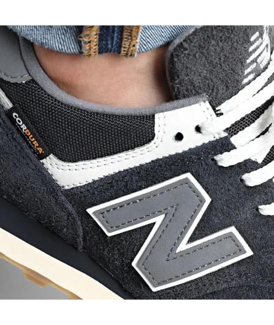 NEW BALANCE Черные замшевые низкие кроссовки / кеды, фото 7