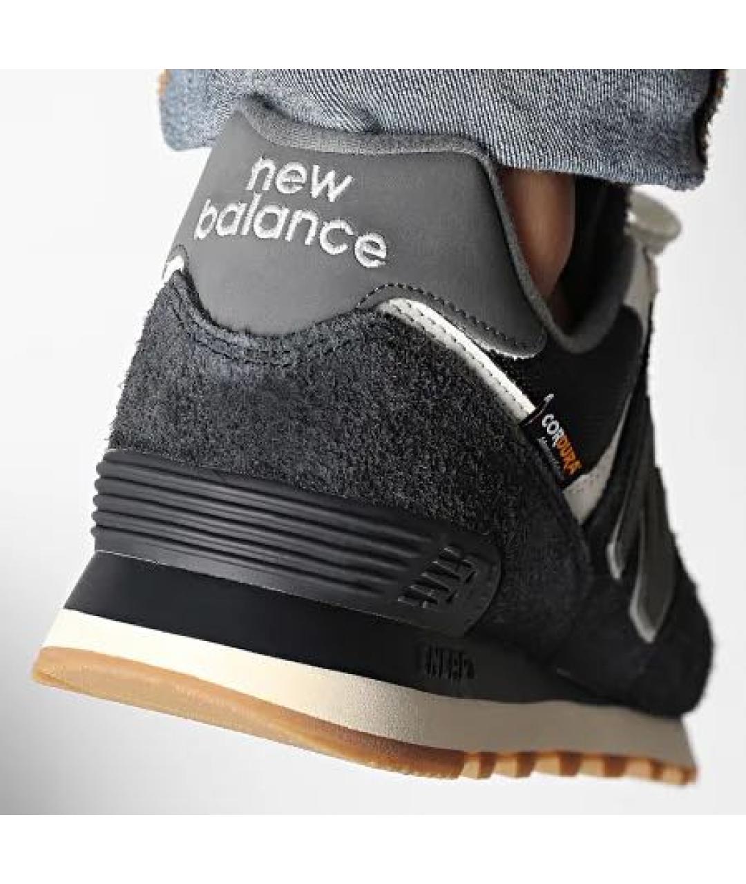 NEW BALANCE Черные замшевые низкие кроссовки / кеды, фото 5