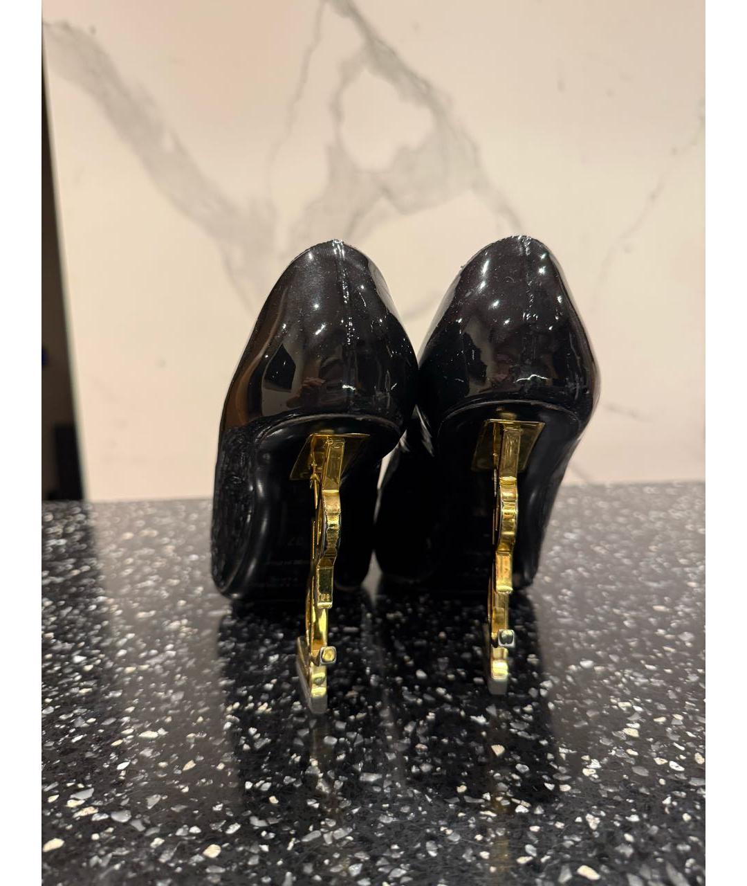 SAINT LAURENT Черные туфли из лакированной кожи, фото 4