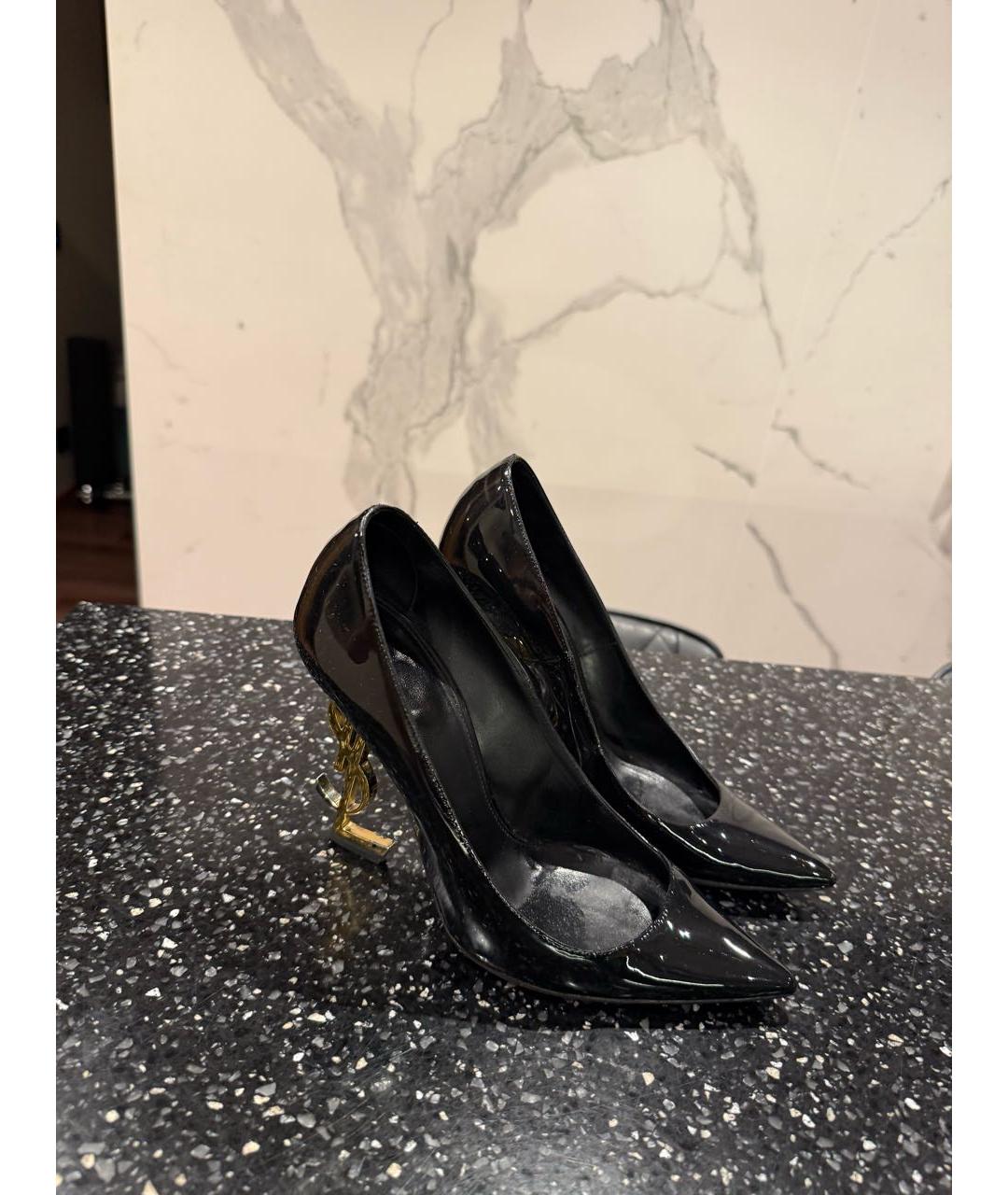 SAINT LAURENT Черные туфли из лакированной кожи, фото 3