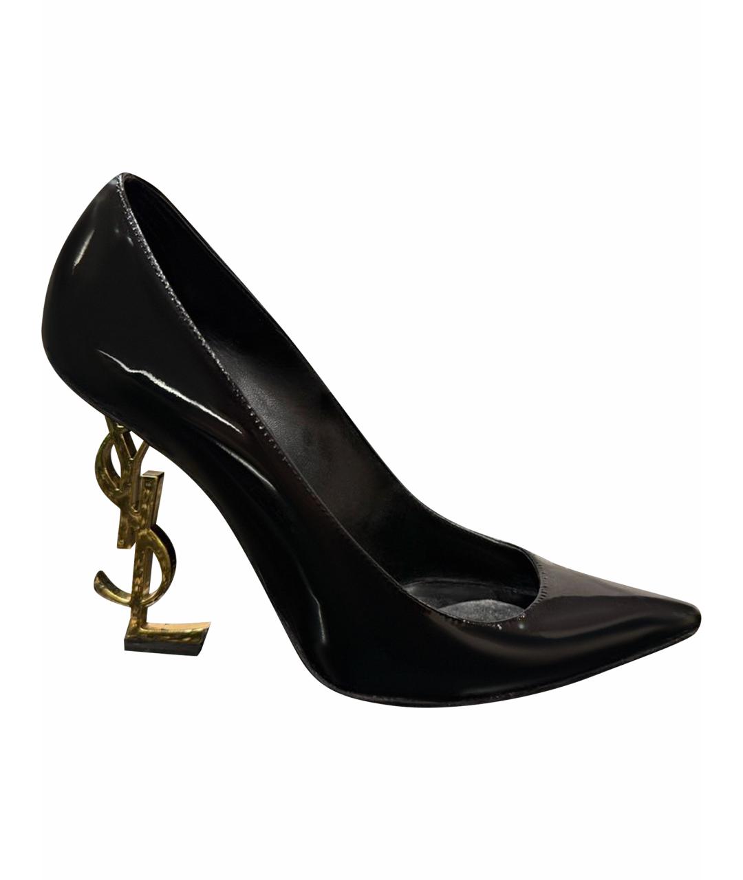 SAINT LAURENT Черные туфли из лакированной кожи, фото 1
