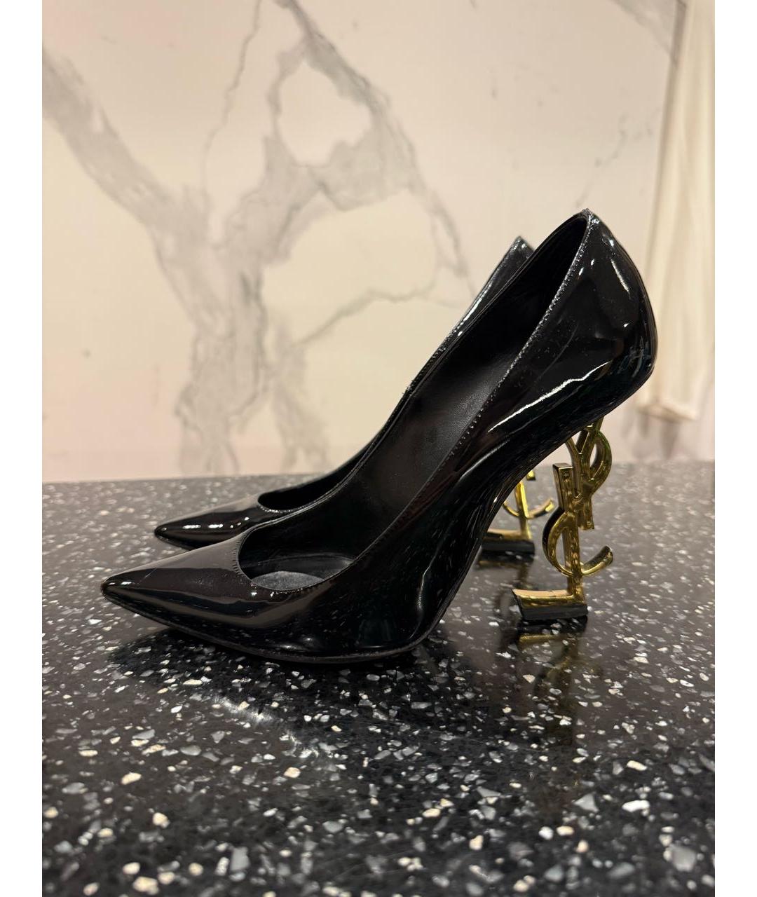 SAINT LAURENT Черные туфли из лакированной кожи, фото 9
