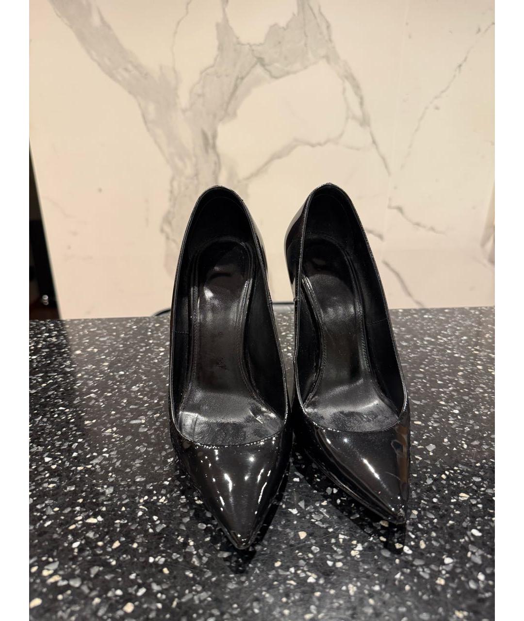 SAINT LAURENT Черные туфли из лакированной кожи, фото 2