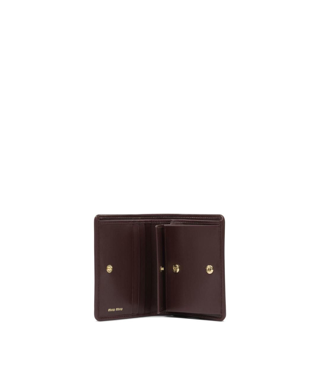 MIU MIU Бордовый кожаный кошелек, фото 5