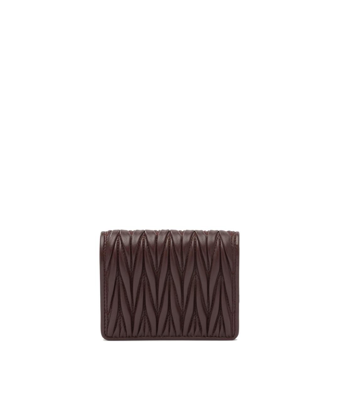 MIU MIU Бордовый кожаный кошелек, фото 3