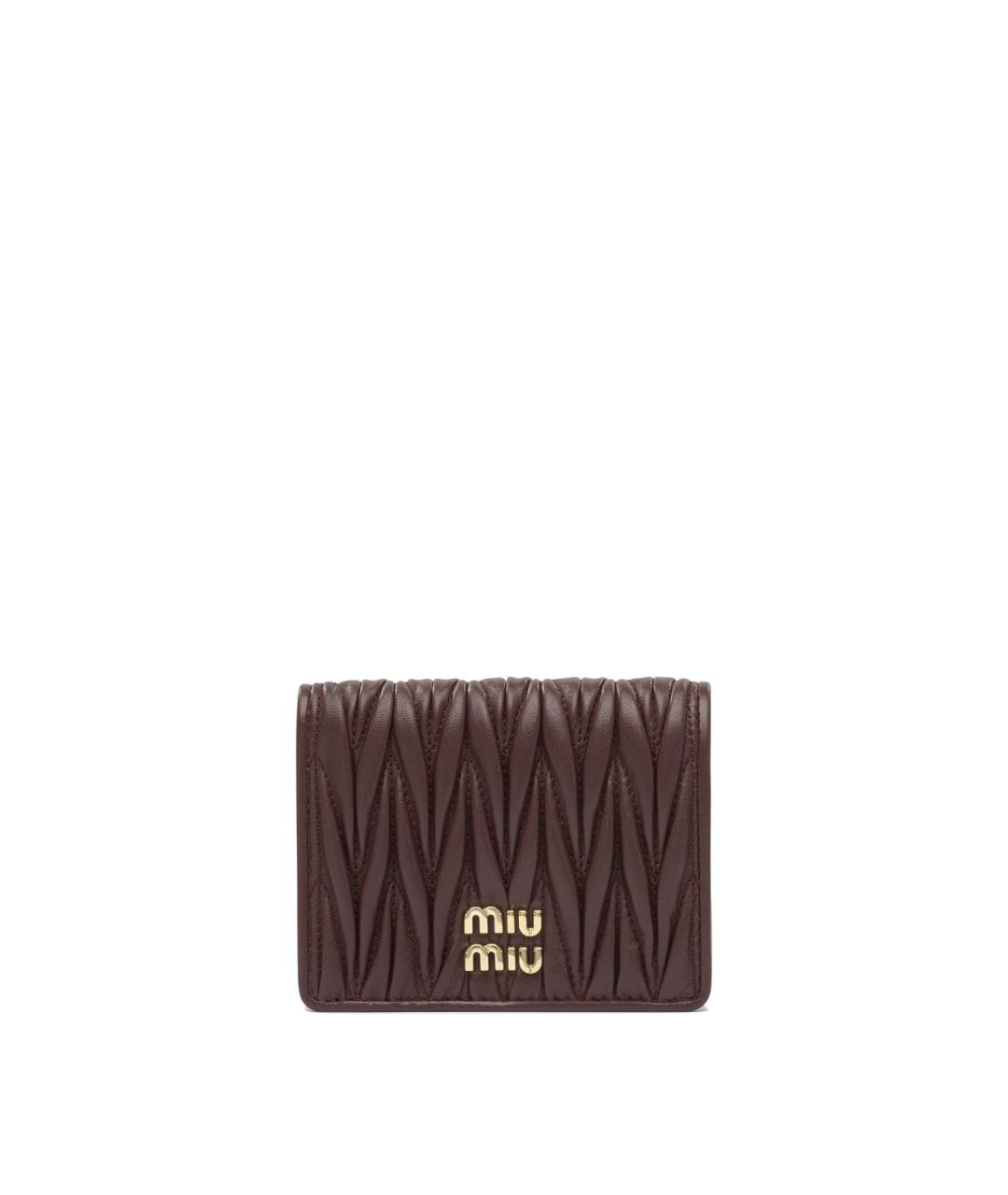 MIU MIU Бордовый кожаный кошелек, фото 1