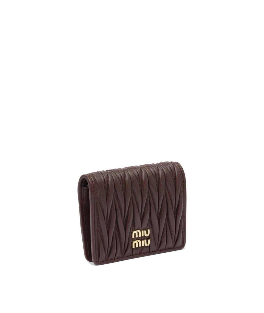 MIU MIU Бордовый кожаный кошелек, фото 2
