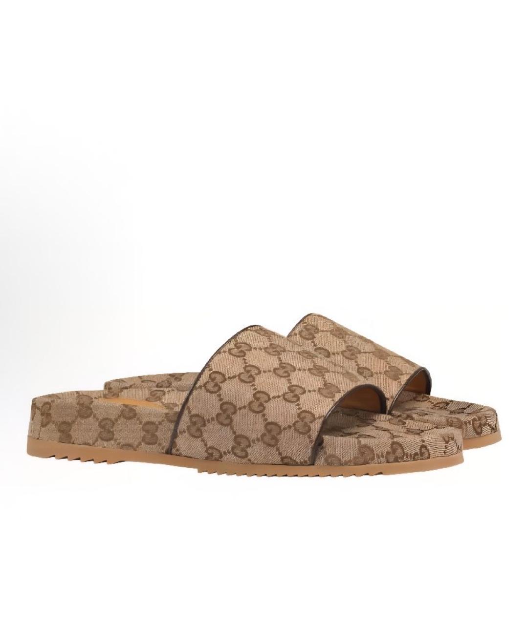 GUCCI Коричневые шлепанцы, фото 4